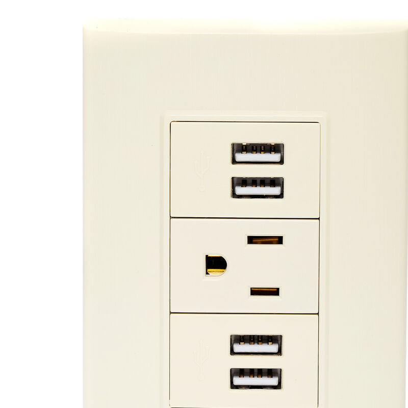 Placa Con 1 Contacto y 4 Tomas USB Marfil iGoto image number null