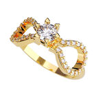 Anillo de Compromiso de 14K con Diamante de Laboratorio 0.50 CT F VS1 Talla 7.5 ORO AMARILLO 14K&ndash; Amore Mio!