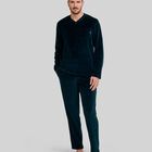 Pijama de Terciopelo Liso para Hombre Verde