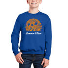 Sudadera De Cuello Redondo Word Art Para Ni&ntilde;o - Vibras De Verano - Azul Rey