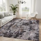 Alfombra Sasttie 152x229 Cm Lavable Abstracta Negra/marr&oacute;n