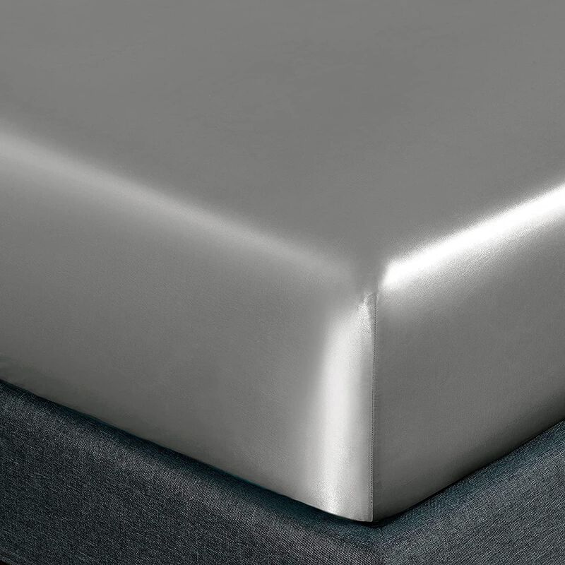 S&aacute;bana Ajustable Homiest Queen Gris Claro Sat&eacute;n... image number null
