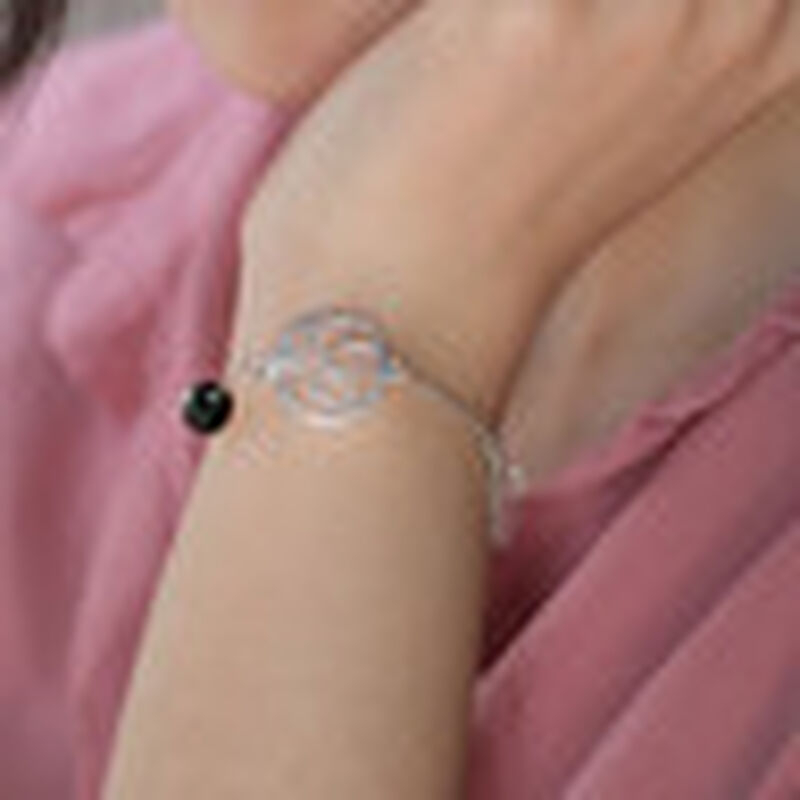 Pulsera amapola  De Plata .925 con agata negra image number null
