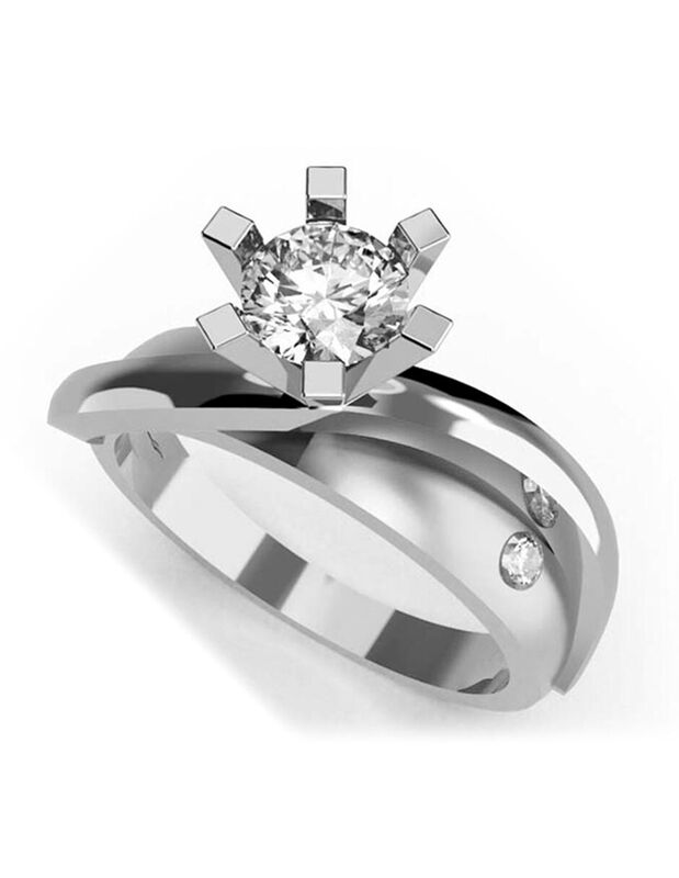 Anillo de Compromiso de 14K con Diamante de Lab... image number null