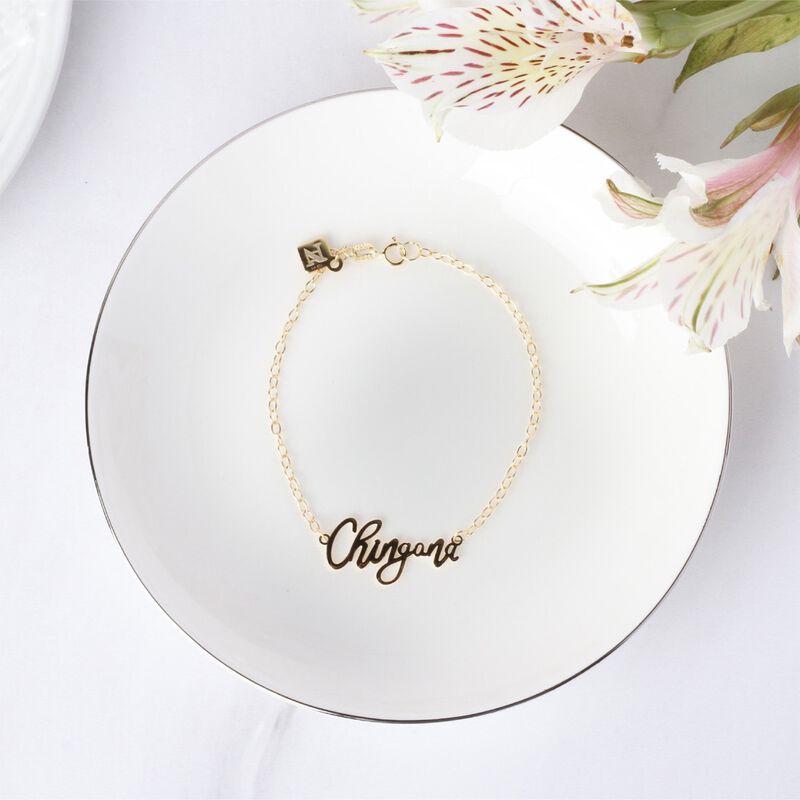 Pulsera Chingona De Plata Con Ba&ntilde;o De Oro image number null