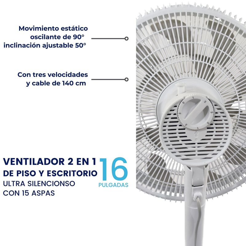 Ventilador De Pie Tek 16" 3 Velocidades Oscilan... image number null