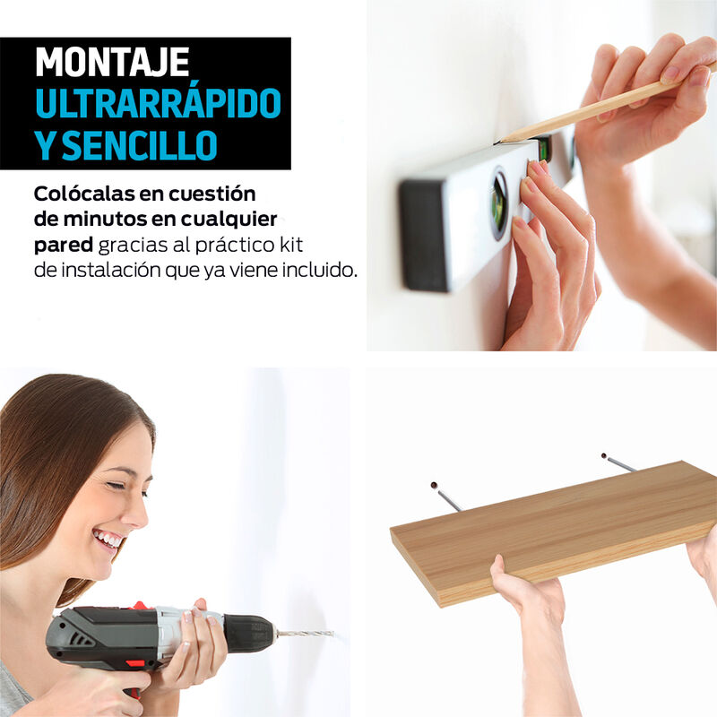 Repisas Flotantes de Madera 3 Pz de 30x15, 40x1... image number null