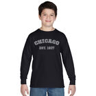 Camiseta De Manga Larga Word Art Para Ni&ntilde;o - Chicago 1837 - Negro