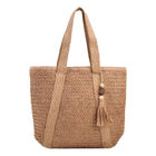 Bolso Tote Bohemio Paja Caqui Playa Gran Capacidad