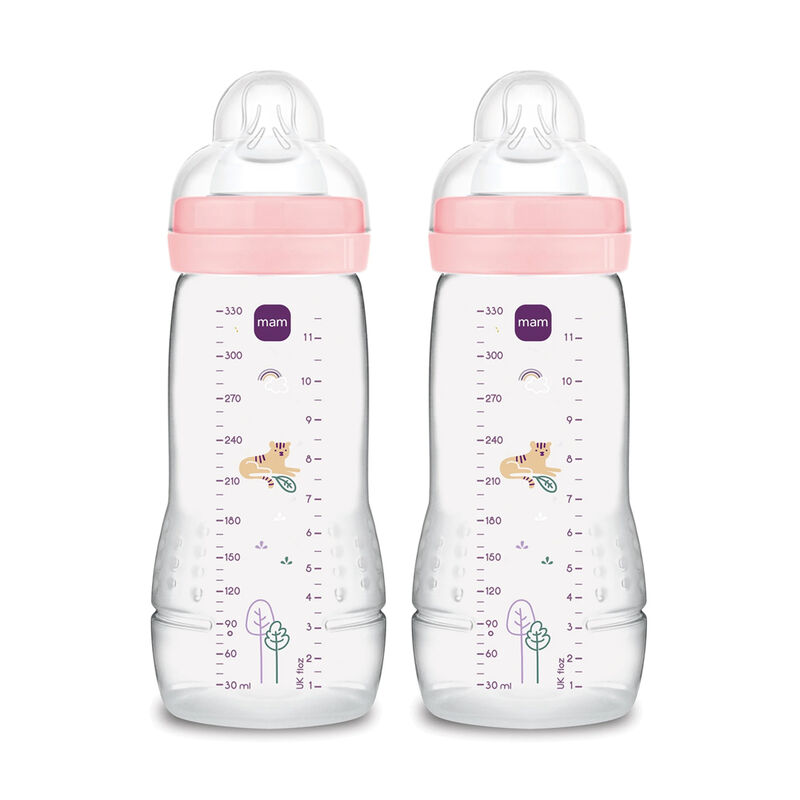 Biberón Mam Anticólicos 11oz 2pz Rosa Tigre image number null