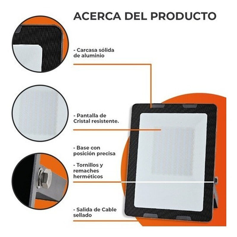 Reflector Led Exterior, 100 W, Luz Suave C&aacute;lida... image number null
