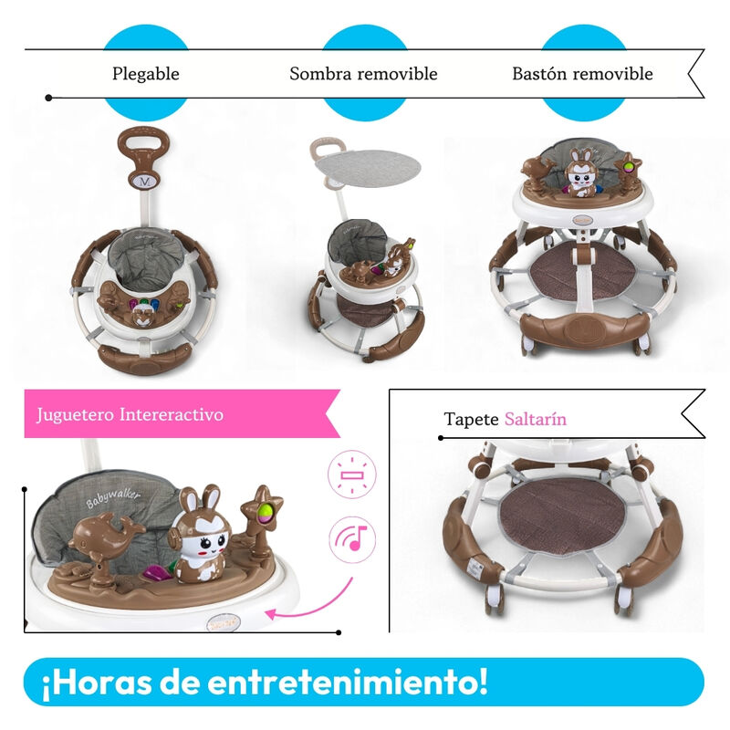 Andadera C/ Tapete Saltar&iacute;n Conejo Musical Mod.... image number null