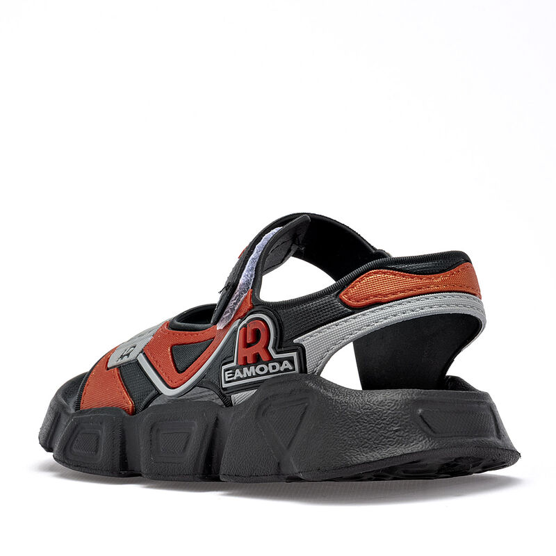 Eva Moda sandalia para ni&ntilde;o  negro gris naranja... image number null