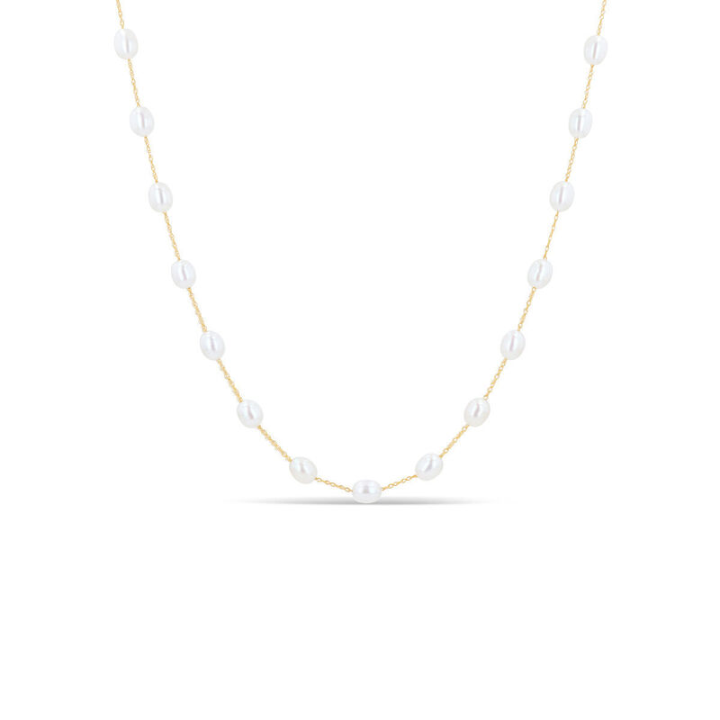 Collar Oro Amarillo 14k Con Perlas &middot; 45 Cm Apro... image number null