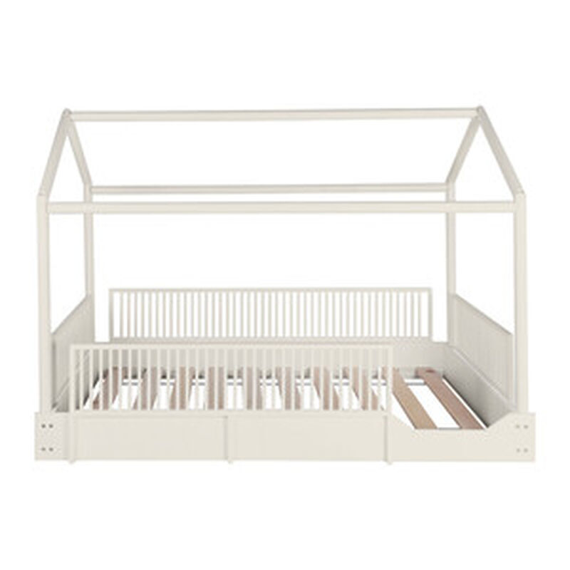 Cama Casa de Madera Montessori Individual Blanc... image number null