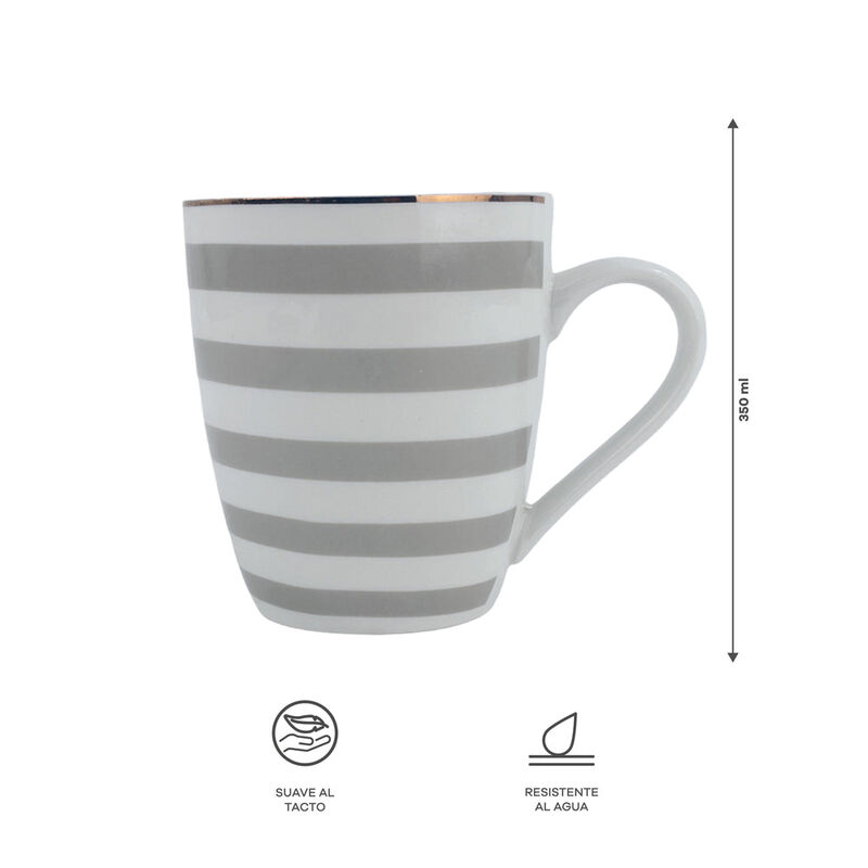 Vajilla Z&eacute;line para 6 Personas - Cer&aacute;mica Gris/... image number null