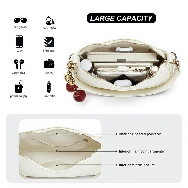 Bolso De Hombro Mopovo Blanco Con Correas Desmo... image number null