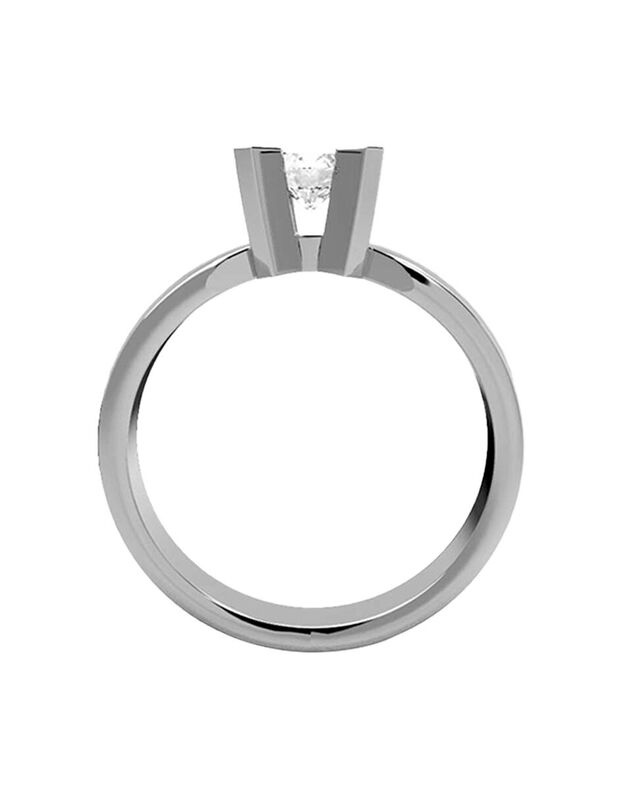 Anillo de Compromiso de 14K con Diamante de Lab... image number null