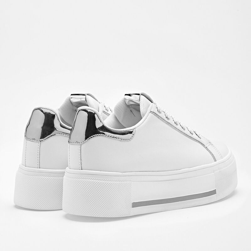 Moramora Tenis urbano para mujer blanco plata image number null