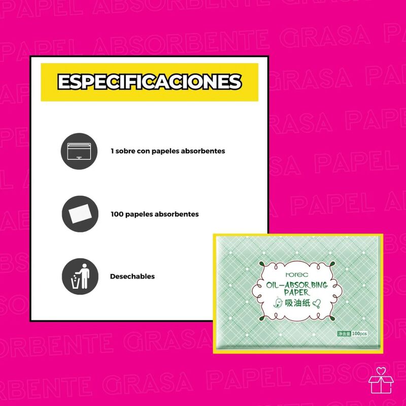 Papel T&eacute; Verde Absorbente De Grasa Facial Elimi... image number null