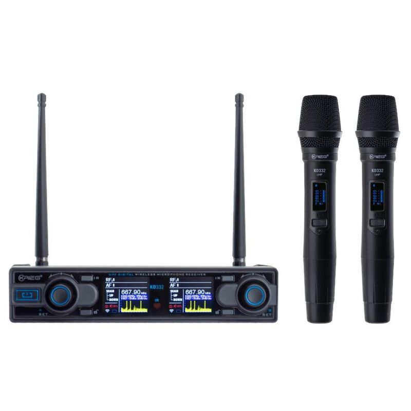 Micr&oacute;fono Inal&aacute;mbrico Krieg Uhf Doble Mano Mod.... image number null