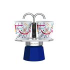 Set Moka Bialetti Mini Express Kandinsky De 2 Tazas Con 2 Vasos
