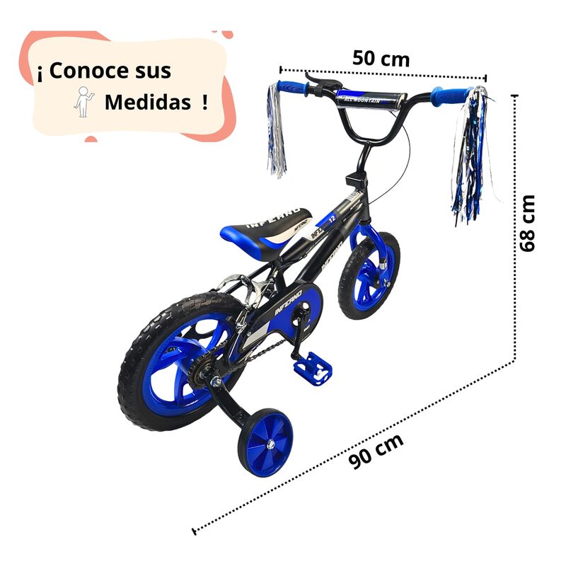 Bicicleta Infantil Rodada 12 Con Ruedas De Apoy... image number null
