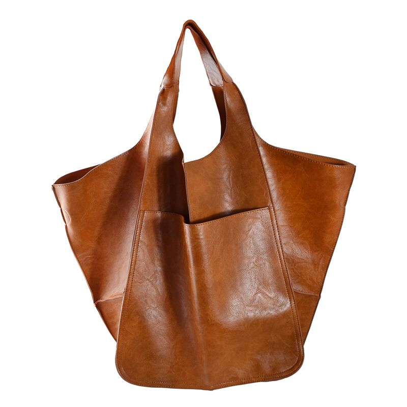 Bolso De Mano Klaoyer De Piel Extragrande Marr&oacute;... image number null
