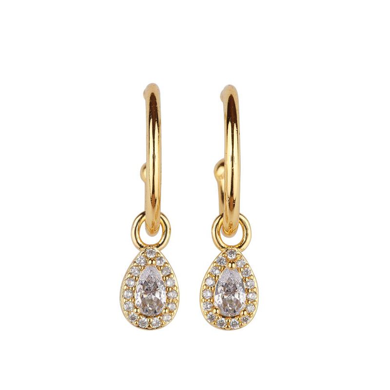 Aretes Mujer Oro 14k Arracadas Zirconia Joyería... image number null