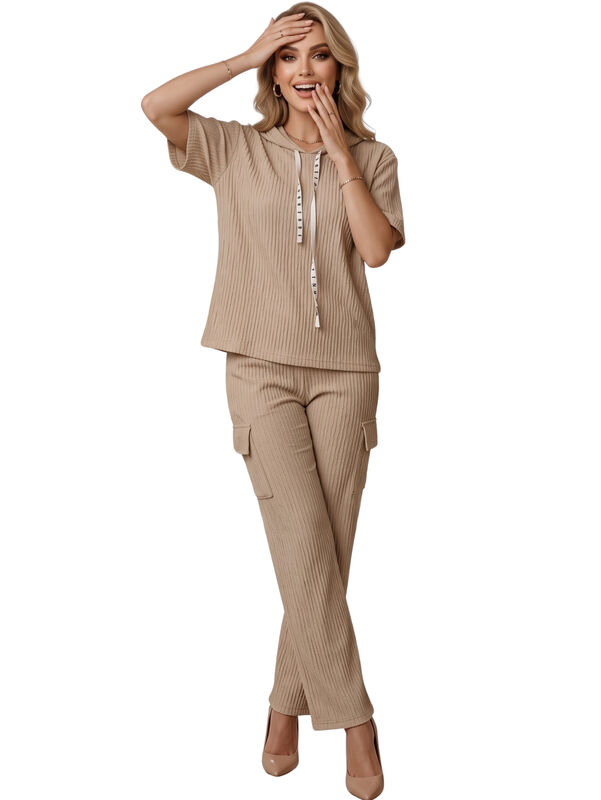 Conjunto 2 Piezas, Blusa Con Capucha Y Pantal&oacute;n... image number null