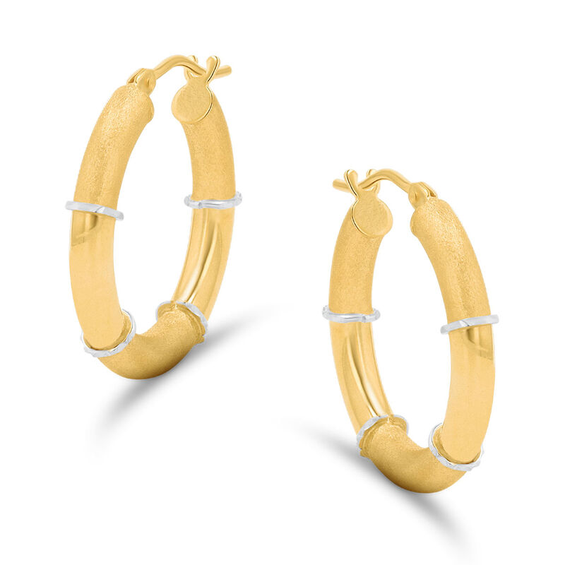 Arracadas De Oro Amarillo Y Blanco 14k Rl48-ara... image number null