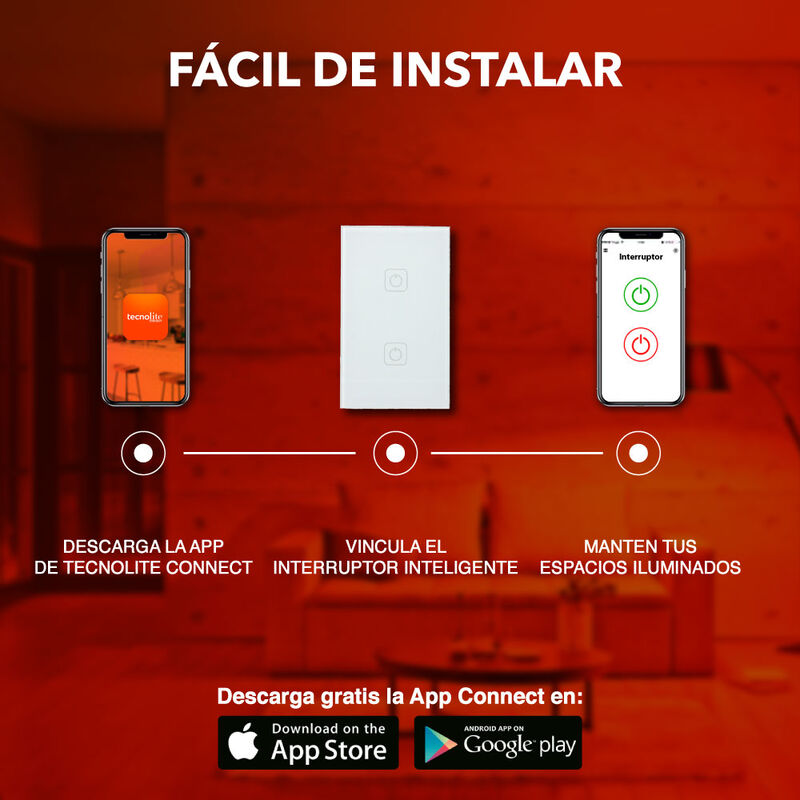 Apagador Inteligente Wi-Fi, 2 Botones Táctiles,... image number null