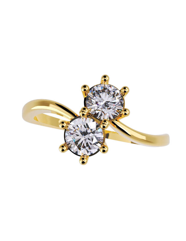 Anillo de Compromiso en Oro Amarillo 14K con Ci... image number null