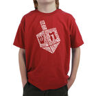 Camiseta Word Art Para Ni&ntilde;o - Hanukkah Dreidel - Rojo