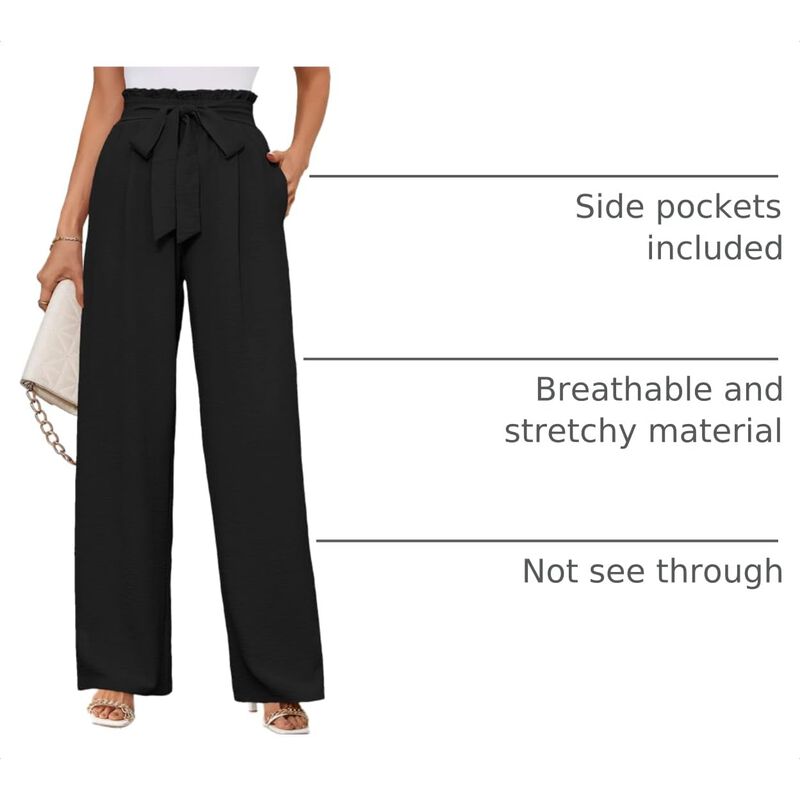 Pantalones Korsis De Pierna Ancha Mujer Negro T... image number null