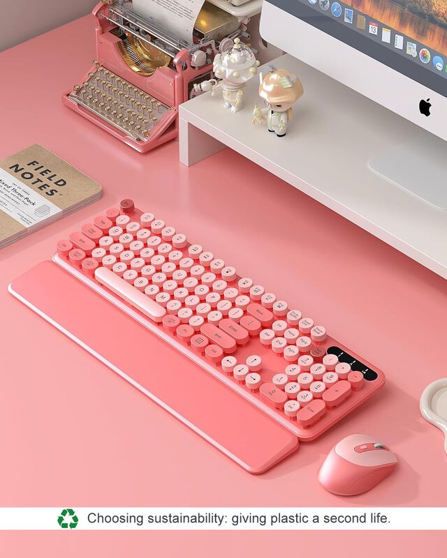 Teclado Y Rat&oacute;n Inal&aacute;mbricos Trueque Cute Typew... image number null