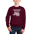 Sudadera De Cuello Redondo Word Art Para Ni&ntilde;o - Rey de Espadas - Granate