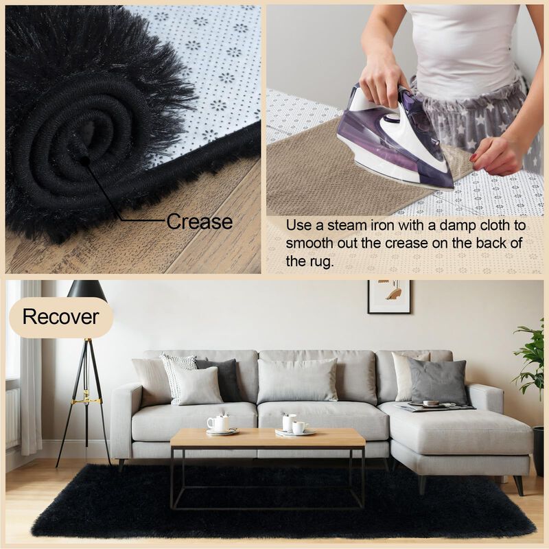 Area Rug Mugorn De 8 Pies X 10 Pies, Pelusa Neg... image number null