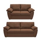 Sof&aacute; 3 Plazas + Love Seat Sefora Tapizado Linato Color Caf&eacute;