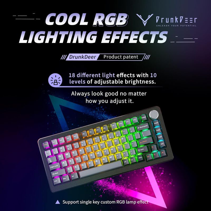 Teclado Drunkdeer A75 Pro 75% Rgb Pbt Hall Effe... image number null