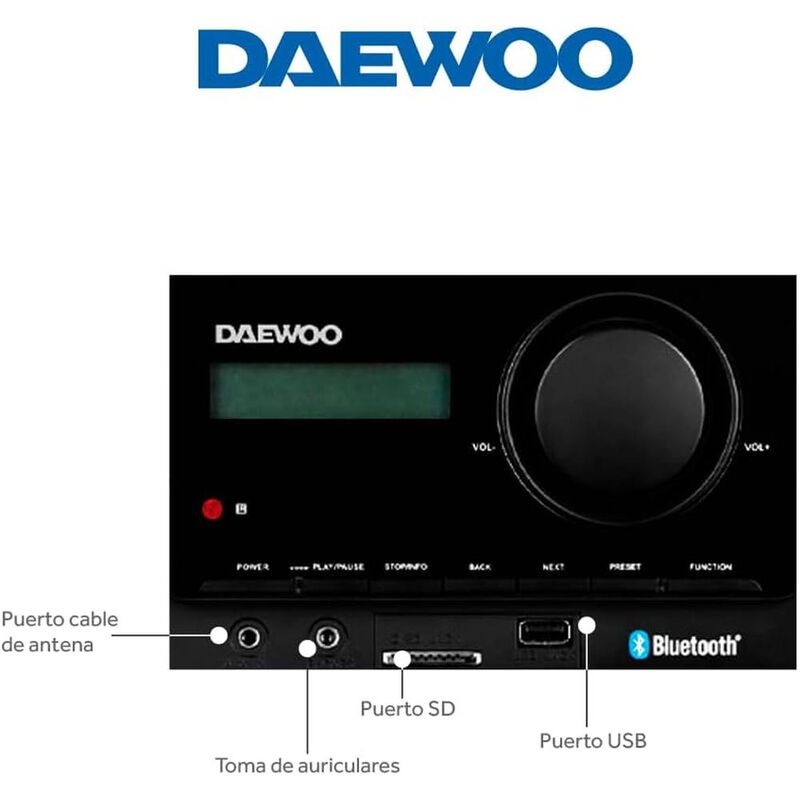 Minicomponente Daewoo DW800 BT Alcance 10m FM R... image number null