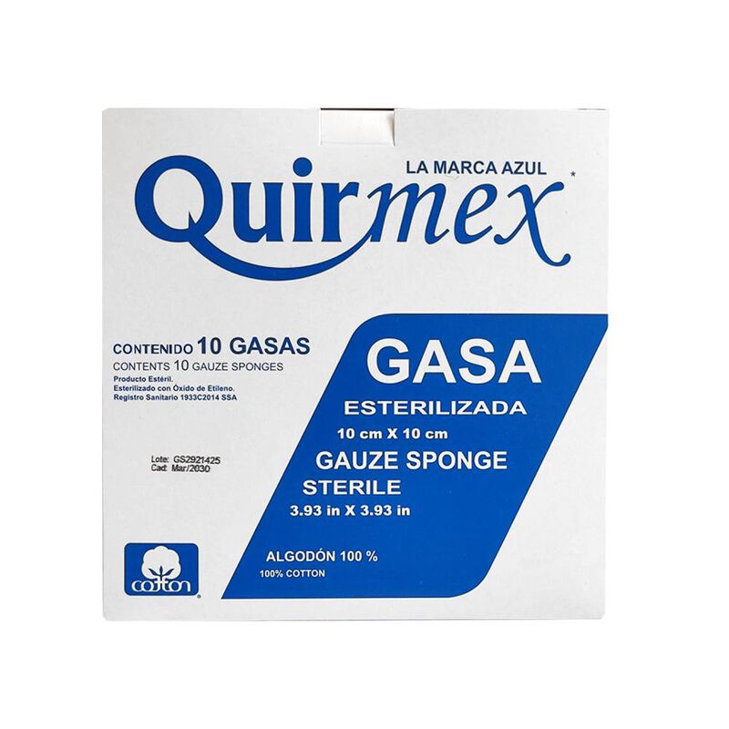 Gasa Quirmex 10x10 Cm 10 Pzs image number null
