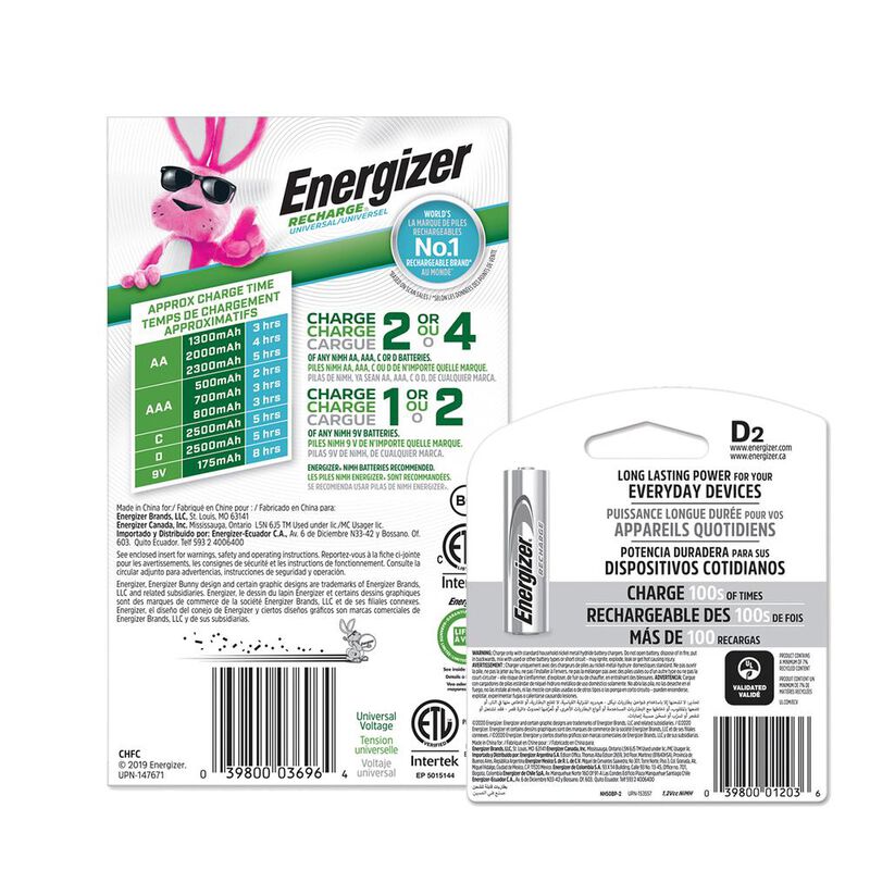 Cargador Universal De Pilas Energizer + 2 Pila ... image number null
