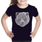 Camiseta Word Art Para Ni&ntilde;a - Cara de Oso - Negro