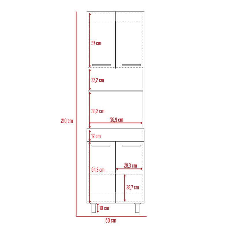 M&oacute;dulo Microondas Prada Nogal Y Blanco Virtual ... image number null