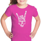 Camiseta Word Art Para Ni&ntilde;a - G&eacute;neros de Heavy Metal - Rosa