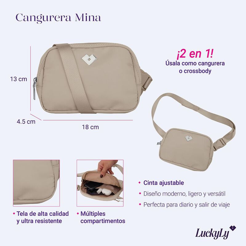 Cangurera Mujer Deportiva, Ri&ntilde;onera, Bolsa Cros... image number null