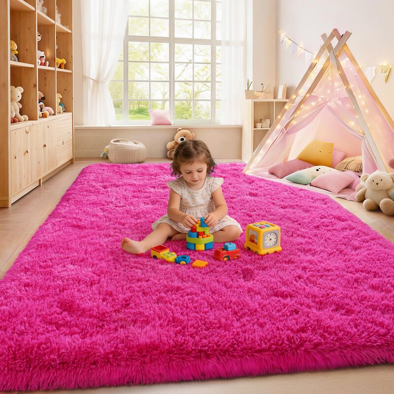 Alfombra De &Aacute;rea Isdook 244 cm X 152 cm Rosa Fu... image number null