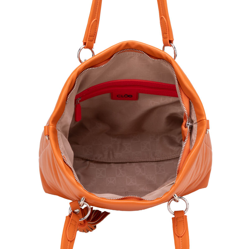 Bolsa Tote Grande Con Tassel Color Naranja image number null