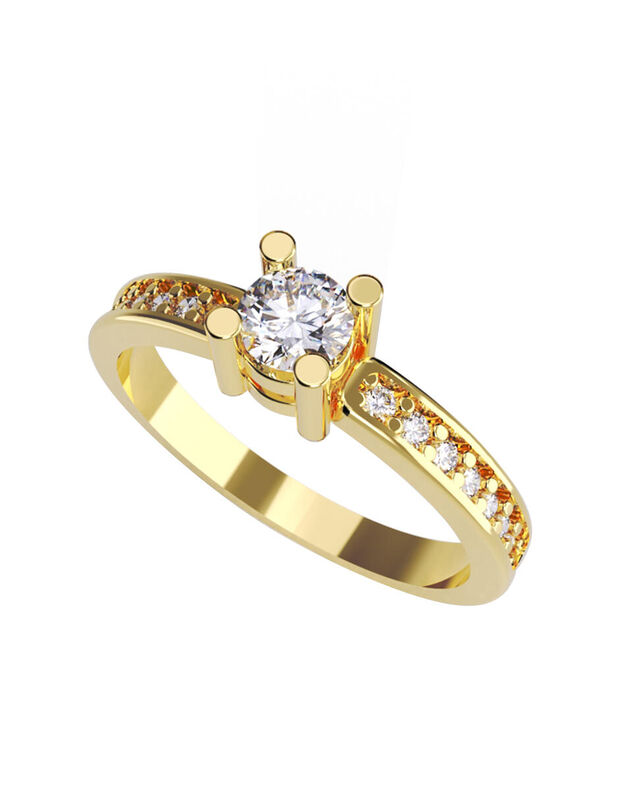 Anillo de Compromiso en Oro Amarillo 10K con Ci... image number null